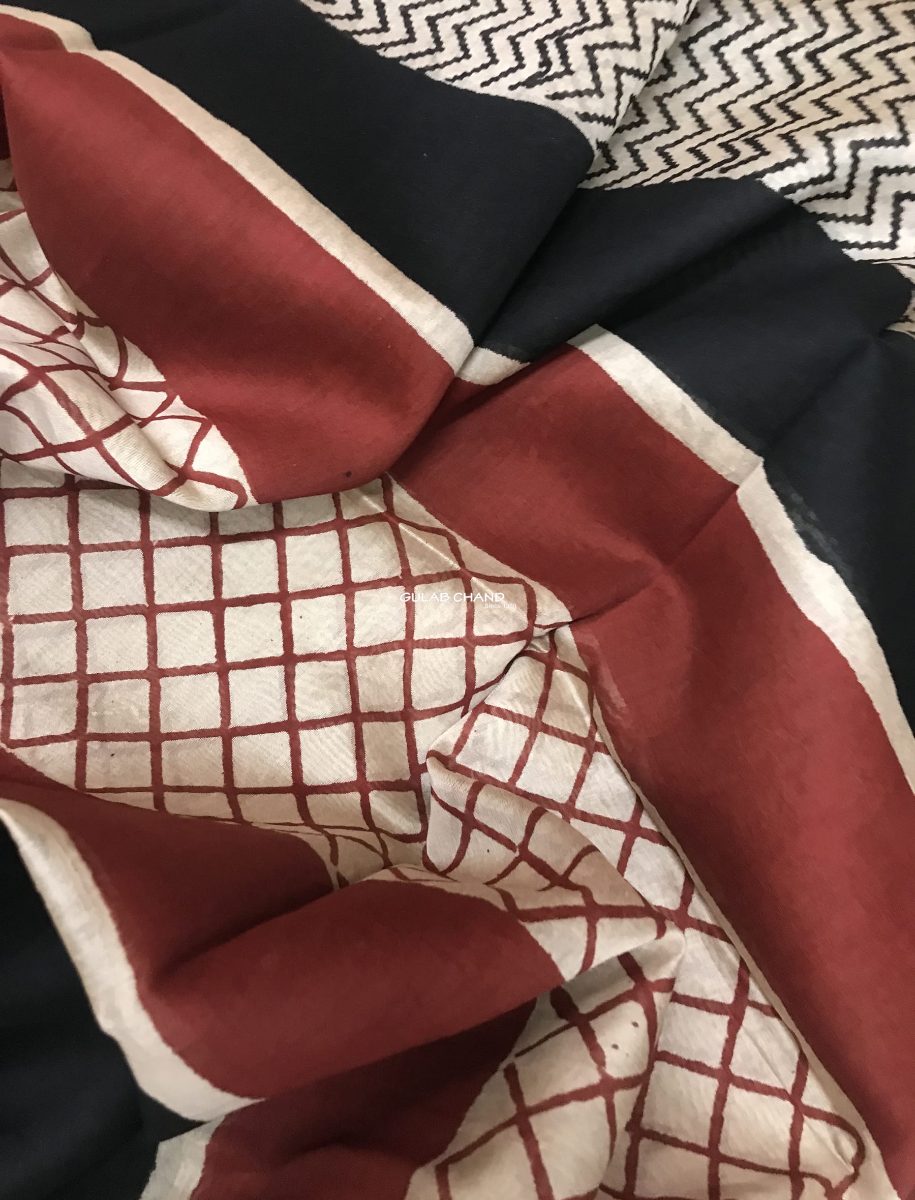Block Printed Chanderi Dupatta