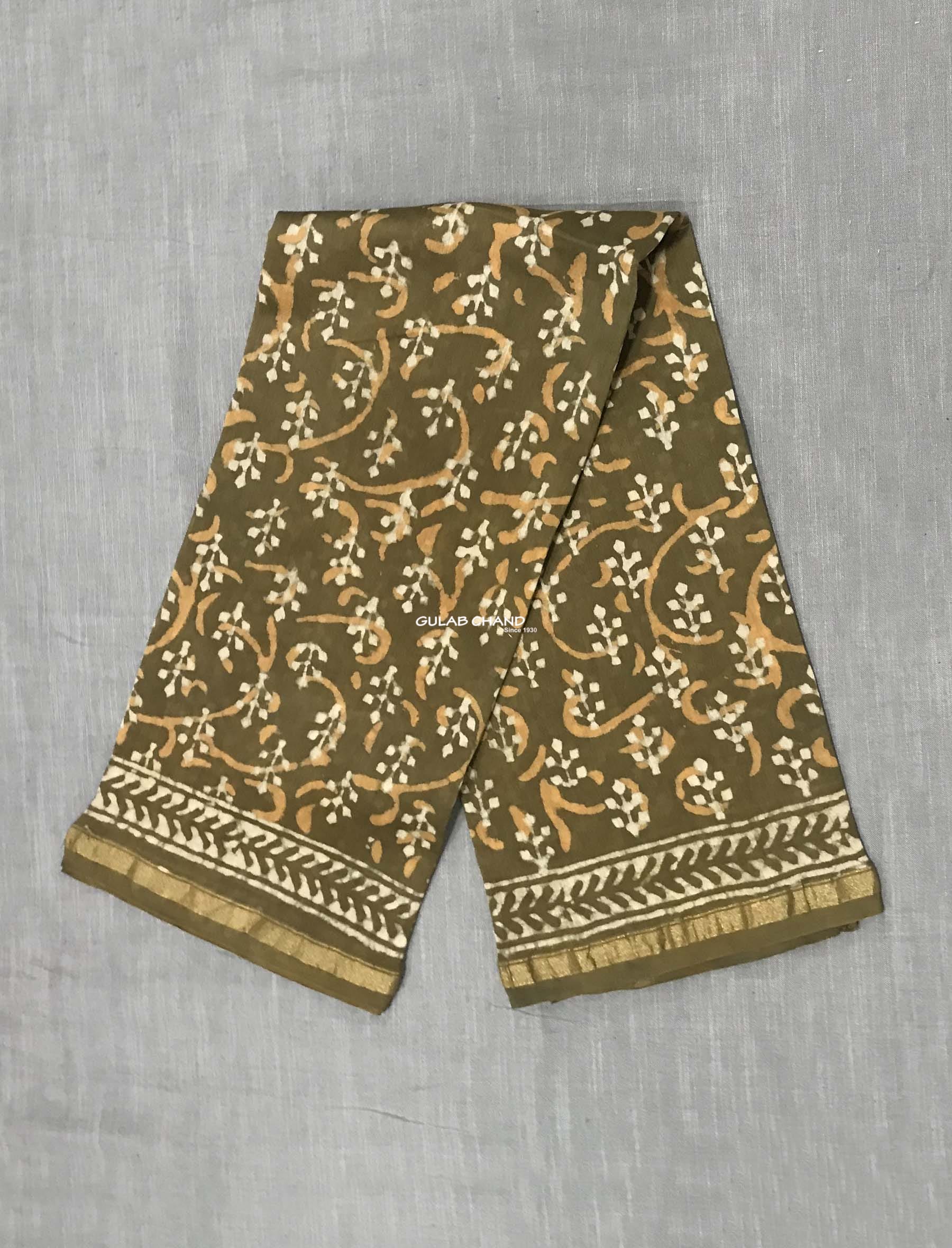 Block Printed Chanderi Dupatta
