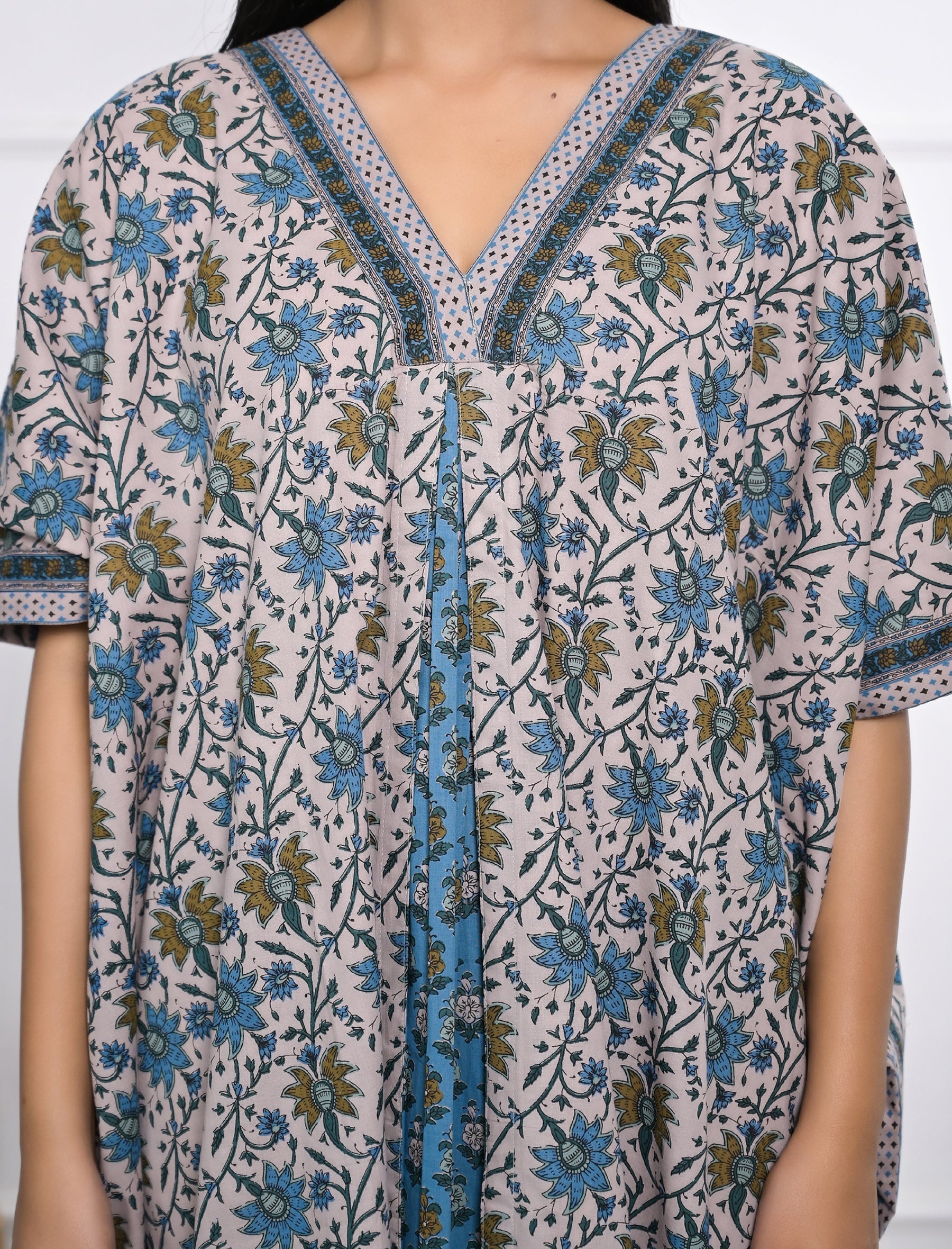 Hand Block Printed Cotton Kaftan
