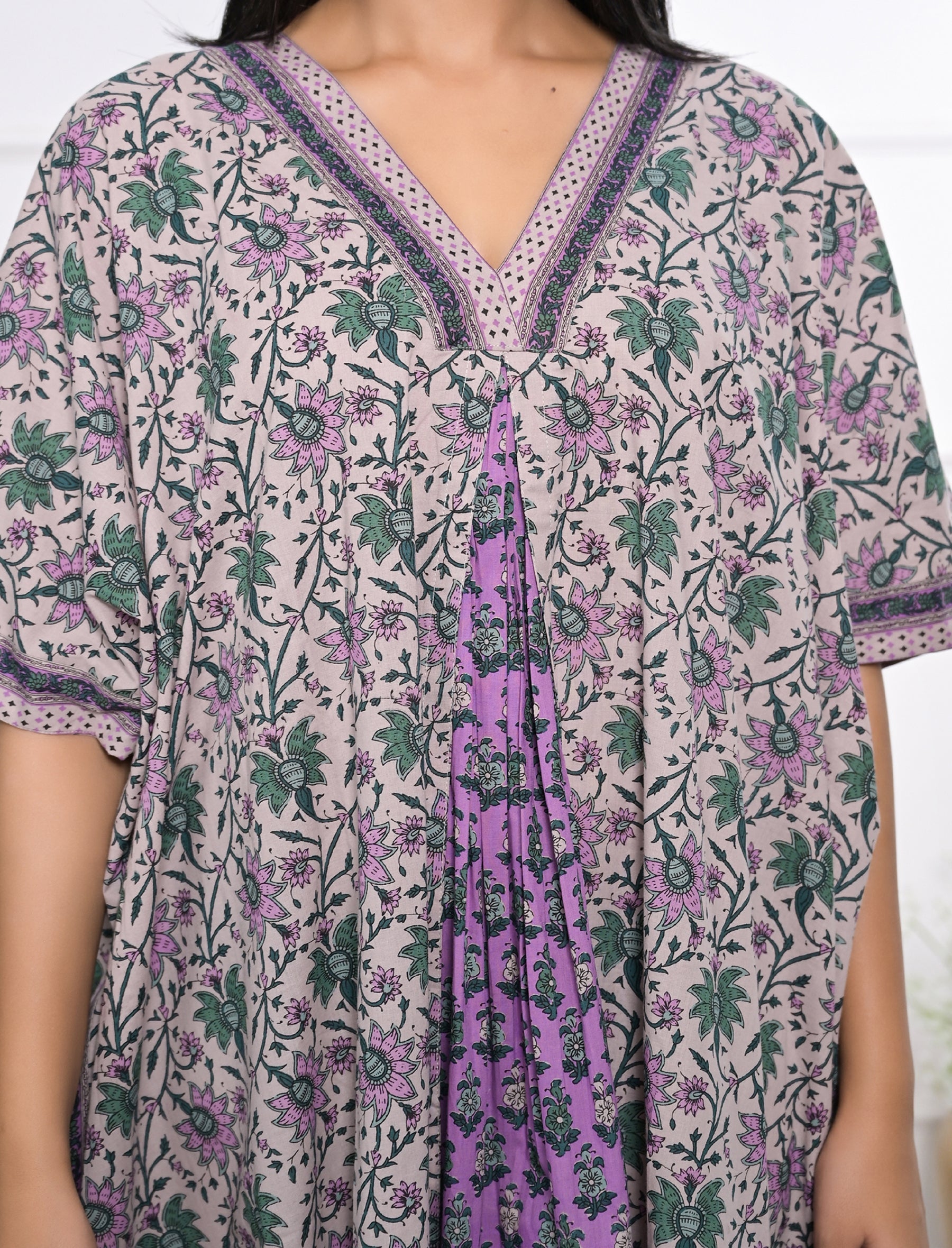 Hand Block Printed Cotton Kaftan