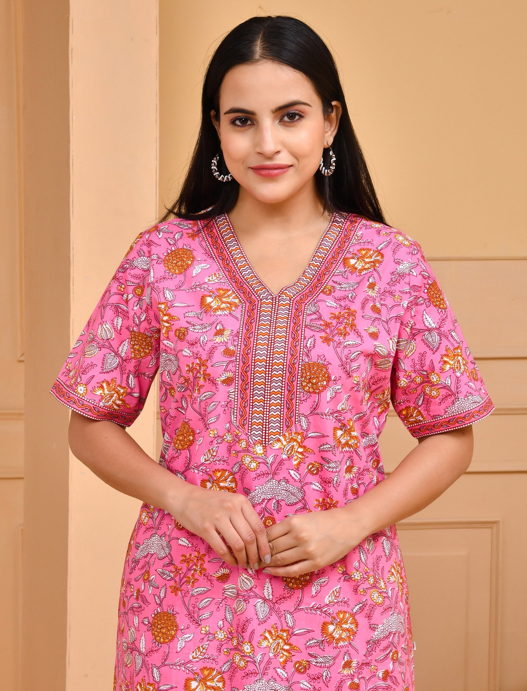Pink Cotton Comfortable Night Gown