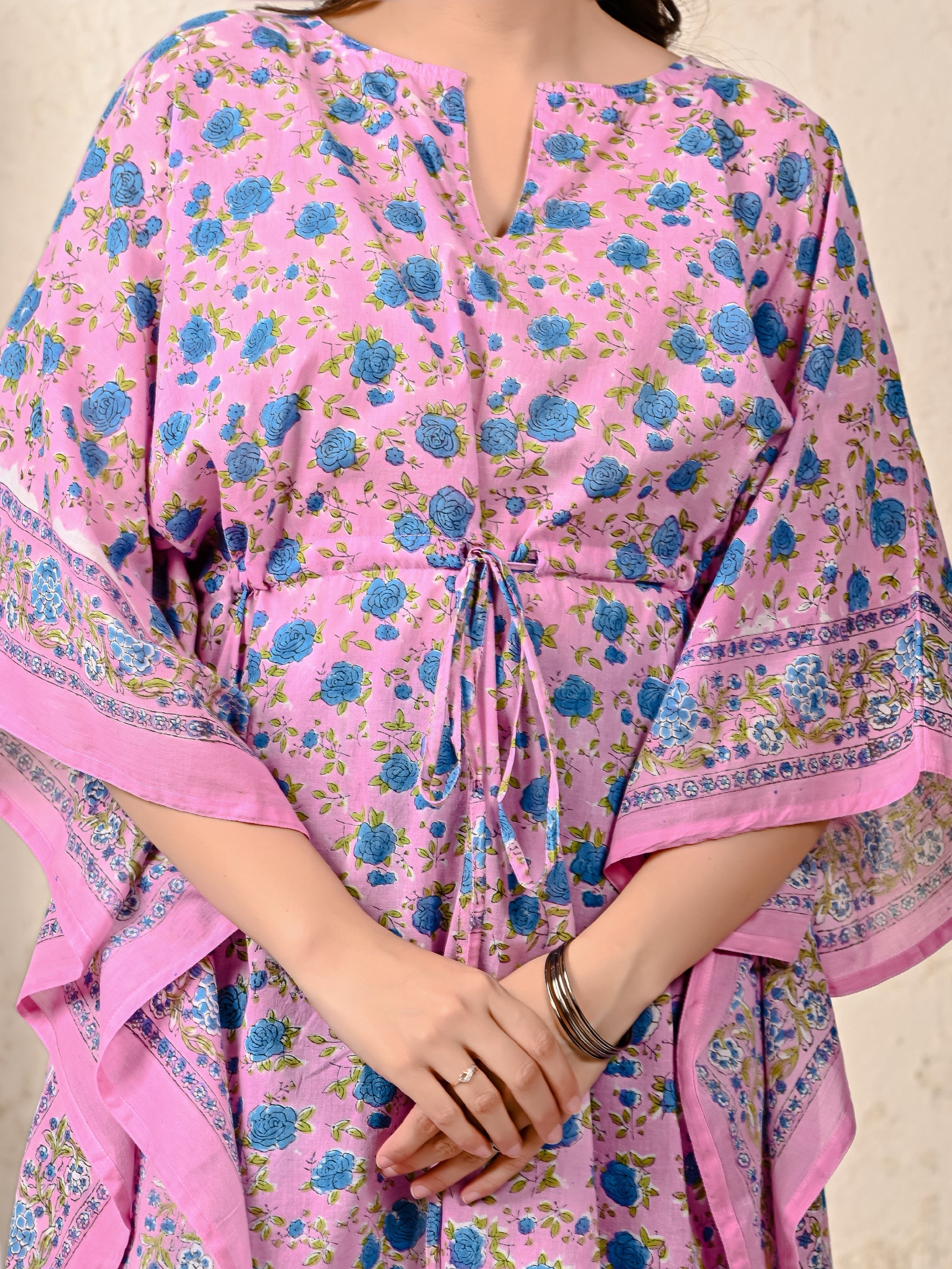 Hand Block Printed Cotton Kaftan