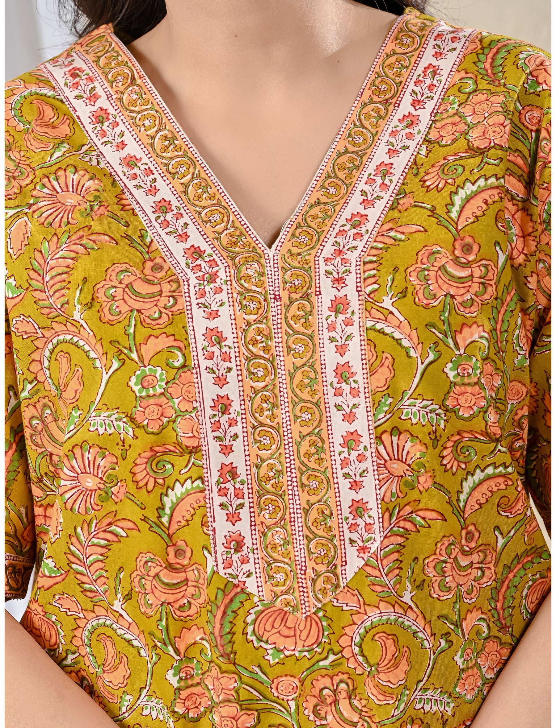 Mustard Cotton Comfortable Night Gown