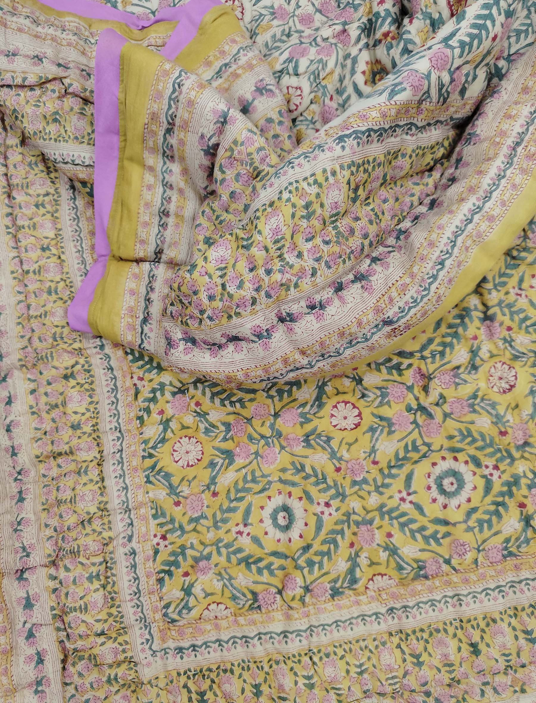 Hand Block Printed Cotton Double Quilt