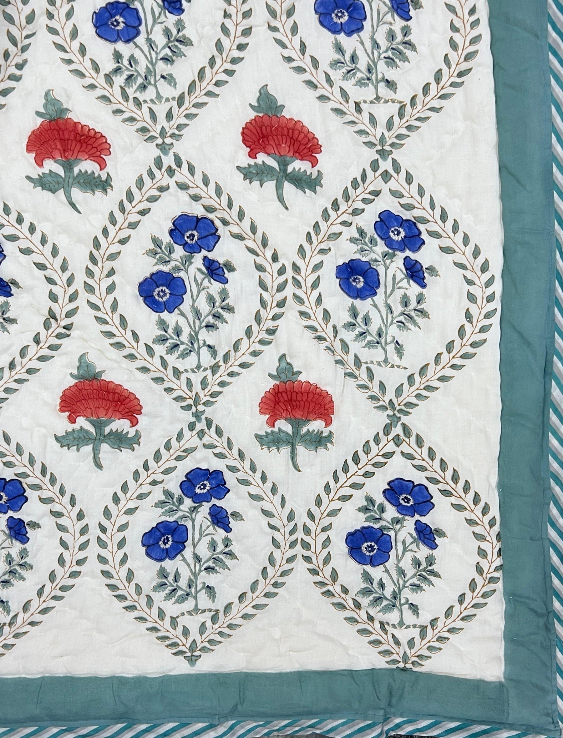 Hand Block Printed Cotton Quilt